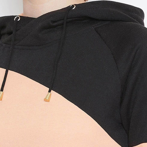 เสื้อสเวตเตอร์มีฮู้ดสำหรับผู้หญิง ดีไซน์ไม่สมมาตร แขนยาว ผ้าฝ้ายถัก สวมใส่สบายๆ ในฤดูใบไม้ร่วง - Product Image 6
