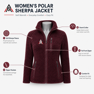 Veste polaire Sherpa pour femme, réversible, écologique, matelassée, en polaire confortable, coupe confortable, pour les aventures en plein air et les voyages - Product Image 6