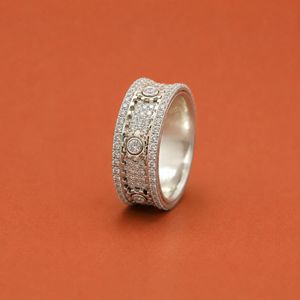 Hiphop Style Iced Out 925 <b>Silver</b> Moissanite Diamond Rotatable Band <b>Ring</b> <b>For</b> <b>Men</b> - Product Image 4