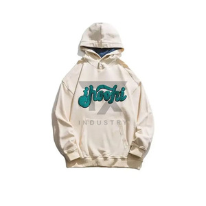 Sweat à capuche oversize à épaules tombantes avec logo brodé et patch en chenille, sweat à capuche brodé en chenille pour homme - Product Image 2