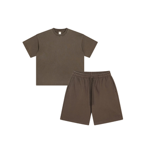 Ensembles de sport d'été pour hommes 2026 : T-shirt et short en polyester, ensemble deux pièces personnalisable avec logo, vente en gros de tenues de sport - Product Image 1