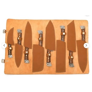 Juego de Cuchillos de Chef Profesionales de Acero de Damasco Hechos a Mano por Ahmad Fabric, 8 Piezas, Mango de Resina, Funda de Cuero, Diseño Moderno, Personalizable - Product Image 4