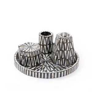 Brûleur d'encens en bois sur trépied avec couvercle en métal perforé, encensoir arabe Bakhoor, support de table, diffuseur d'arômes, bol - Product Image 4