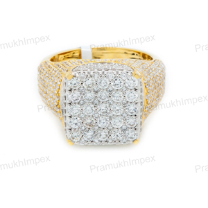 Anillo Cuadrado de Plata de Ley Unisex de Lujo, Estilo Hip Hop, Completamente Cubierto con Piedras de Moissanita, Joyería de Moda, Regalo para Él - Product Image 4