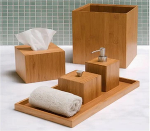 Juego de Baño de Madera Ecológico de Seis Piezas Natural Luxe con Diseño Personalizable para una Vida Estilo Spa - Product Image 4