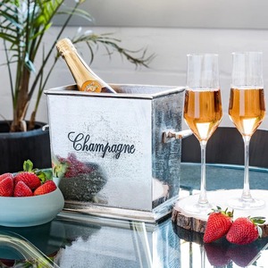 Seau à glace rectangulaire en métal style vintage, résistant à la rouille, pour champagne et boissons, idéal pour les fêtes - Product Image 5