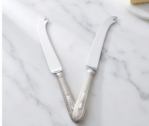 Juego de cuchillos para queso de acero inoxidable con punta plateada, mango decorativo, duradero para uso en mesa y en el hogar. - Product Image 3