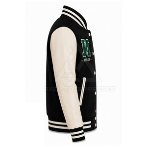 Veste pour homme en mélange de laine avec broderie graphique, boutons-pression et détails de patchs, style décontracté, vêtement d'extérieur, production sur mesure en gros - Product Image 3