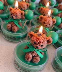 Baby Teddy Candle Luxury Designer Birthday Candle Custom Label Baptism return <b>gift</b> Candle Customize <b>Box</b> Available at best price - Product Image 6