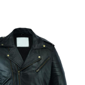 Veste de motard en cuir véritable pour homme, coupe ajustée, fermeture éclair, col rabattable, style moto, imperméable et respirante pour l'hiver - Product Image 6