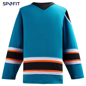 Camiseta de Hockey sobre Hielo Personalizada SPOFIT, Unisex, Sublimada, Cuello en V, Manga Larga, Malla de Secado Rápido, Poliéster, Uniforme de Equipo, Talla Adulto - Product Image 1
