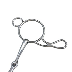 Bocado de acero inoxidable para caballo con doble anillo y junta de barra lisa para uso ecuestre, bocado de equitación western 2026 en venta - Product Image 6