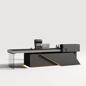 Escritorio Ejecutivo en Forma de L de 86 Pulgadas con Cajones Iluminados, Estación de Trabajo Grande para Oficina, Hogar y Negocios - Product Image 2