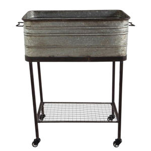 Rectangular Wine Cooler Stand with Bottom Iron Wire Tray Galvanized Metal Iron for Party Occasions <b>Ice</b> <b>Buckets</b> & <b>Beverage</b> <b>Tubs</b> - Product Image 1