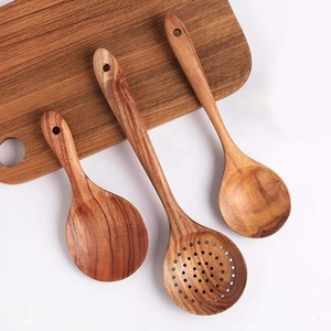 Logo personnalisé solide mini louche en bois ustensiles de cuisine voyage vaisselle cuillère réutilisable en bois élégant ensemble de couverts pour la cuisine - Product Image 2
