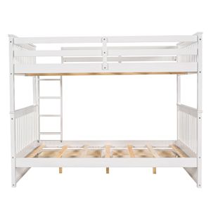 White Full Over Full Bunk Bed with Ladders and Two <b>Storage</b> <b>Drawers</b> (<b>OLD</b> SKU LT000365AAK) - Product Image 6