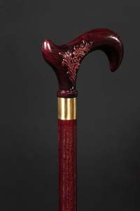 Bâton de marche artisanal confortable et antidérapant en bois et résine, avec poignée naturelle robuste, idéal pour la rééducation des personnes âgées et le Feng Shui - Product Image 5