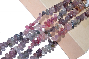 Cuentas de Espinela Multicolor Natural Facetadas en Forma de Gota de 4x6 mm, 8 Pulgadas, Corte Lateral, Briolette para la Fabricación de Joyas - Product Image 6