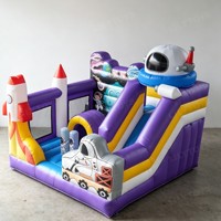 Château gonflable combiné Lilytoys sur le thème de l'espace avec toboggan, fusée astronaute, château gonflable pour enfants de qualité commerciale