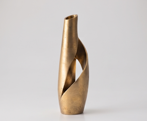 Vase en métal doré spirale creuse haut de gamme, surface sculptée élégante, support à fleurs pour centres de table de mariage, approvisionnement - Product Image 5