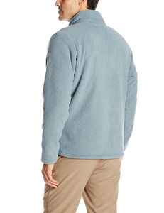<b>Men's</b> Light Blue Fleece Jacket Turtleneck <b>Pullover</b> Casual Autumn Wear Regular Fit Knitted Polyester Solid Color - Product Image 2