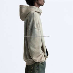 Sweat-shirts et hoodies pour hommes en coton 100% de qualité supérieure, coupe ample, poids lourd, impression personnalisée du logo, manches régulières, OEM - Product Image 3