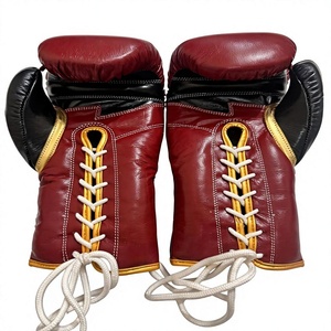 Fabrication en usine de gants de boxe sur mesure, 100% cuir véritable, professionnels, à lacets. - Product Image 3
