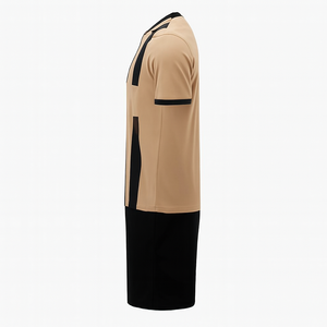 Maillot de football pour homme à col en V, color-block, manches courtes, en polyester respirant, coupe classique, toutes saisons - Product Image 1