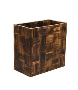 Poubelle ronde en bois naturel Skies Trader, corbeille à déchets moderne pour bureau, bac à ordures à grain naturel, seau de rangement - Product Image 4