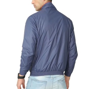 Men's Windproof Bomber <b>Jacket</b> Blue <b>Red</b> Color Blocking Zipper Closure Sporty Style Autumn Wear - Product Image 2