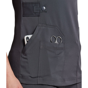 Haut de blouse médicale léger, tissu extensible flexible, col en V, unisexe, pour infirmière et personnel hospitalier - Product Image 4