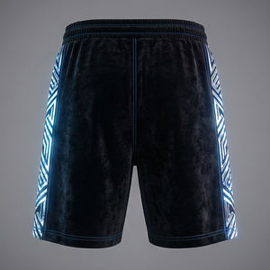 Shorts décontractés de luxe en velours pour hommes, style urbain, logo cristal, mode estivale USA Europe, shorts Maluza Pro Premium Fit Elite - Product Image 3