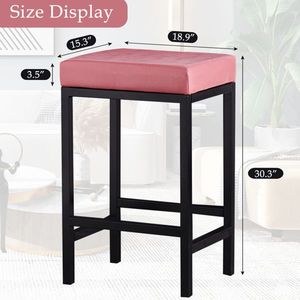 Sgabelli da Bar Moderni in Ecopelle Senza Schienale, Sedie Imbottite per Bancone o Isola, per Cucina, Bar o Uso Domestico - Product Image 5