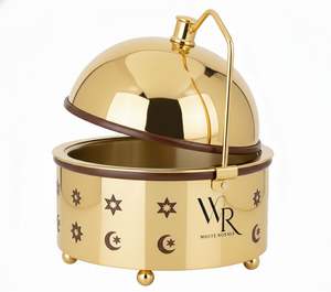 Casserole élégante dorée de luxe avec couvercle miroir, idéale pour les mariages, les fêtes et les buffets domestiques, pour garder les aliments au chaud. - Product Image 2