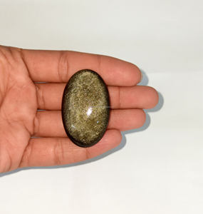 พลอยโอบซิเดียนสีทองธรรมชาติแบบคาโบชอง  แบบขายส่ง  แบบขัดเงา - Product Image 6