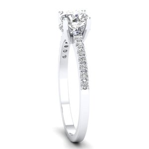 Bague de fiançailles REYES, nouveau design, diamant de laboratoire rond de 0,85 carat, plaqué rhodium, or blanc 14K 18K, bijoux fins pour elle - Product Image 3