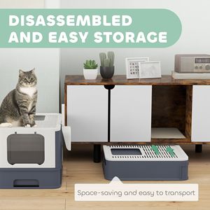 White XL Smart <b>Cat</b> Litter <b>Box</b> with Easy Clean Front Entry Top Exit for Large <b>Cats</b>-Plastic Material - Product Image 4