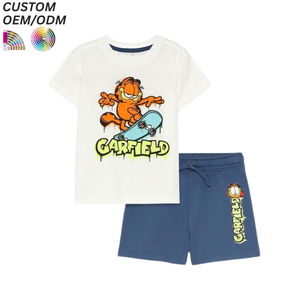 Conjunto de Ropa Deportiva Personalizada para Niños, 100% Algodón, Pantalones Cortos y Joggers con Estampado Animal, Soporte OEM/ODM para Fabricación al por Mayor - Product Image 3