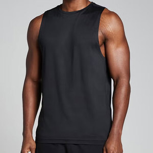 Hot Selling Slim Fit Wholesale Sports Summer High Quality Lightweight Breathable Quick Dry Anti-Pilling Custom Men's Tank <b>Top</b> - Product Image 3