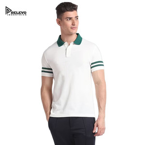 Relevo Industries Men's <b>White</b> Cotton Breathable Canvas for Shirt Short Sleeve Solid Color Turn-down Collar Knitted Sport Style - Product Image 6