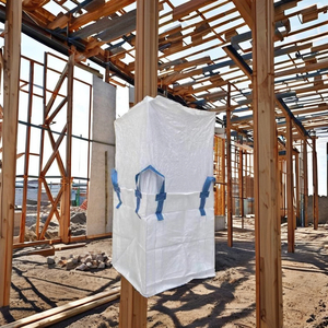 Bolsa Jumbo Circular de Polipropileno FIBC con Falda Superior y Fondo Plano, Anillas de 5*50 cm, Logotipo de la Empresa Impreso, Almacenamiento Duradero para la Construcción - Product Image 6