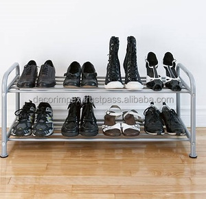 ชั้นวางรองเท้าเหล็กสองชั้นแบบตั้งพื้น ดีไซน์ทันสมัย รูปทรงใบไม้ สำหรับห้องนั่งเล่น - Product Image 2