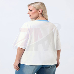 T-shirt décontracté brodé pour femme, en tissu doux, idéal pour le streetwear et le style quotidien, confortable - Product Image 3
