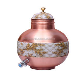Distributeur d'eau en cuivre émaillé de style moderne dernier modèle Pot d'eau ayurvédique avec robinet en acier pour la maison et la cuisine - Product Image 6