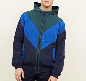 <b>Mens</b> <b>White</b> Lightweight Windbreaker <b>Jacket</b> Full Zip Hooded Minimal Sports Outdoor Running <b>Jacket</b> With Contrast Black Zippers - Product Image 1