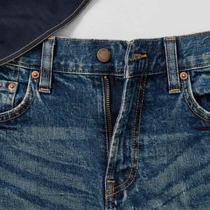 Jeans de Mezclilla de Pierna Recta para Hombre, Corte Regular, Peso Medio, Algodón Lavado a la Piedra, Estilo Casual Urbano, Hip Hop, Primavera Otoño - Product Image 6