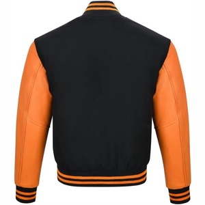 Veste universitaire de baseball personnalisée pour homme, manches en cuir de haute qualité, broderie chenille sur le devant, épaisse, hiver, boutons en corne - Product Image 2