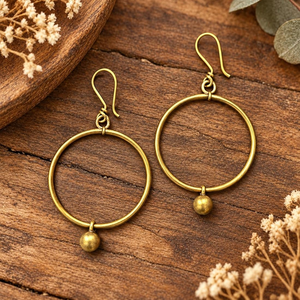 Boucles d'oreilles créoles plaquées or pour femmes, pendantes avec perles baroques, bijoux fantaisie, boucles d'oreilles manchette personnalisables en promotion - Product Image 5