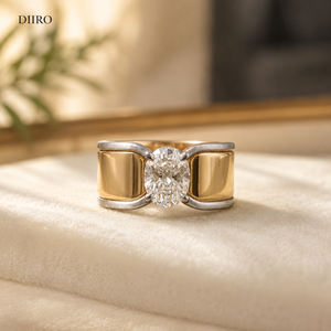 Two Tone <b>Moissanite</b> <b>Engagement</b> <b>Ring</b> <b>Oval</b> Shape Diamond Wedding Band Gold Plated Valentine Day Gift <b>Ring</b> - Product Image 4