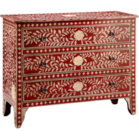 Table console Art Déco en os incrusté avec 5 tiroirs de rangement pour salon, parfaite pour les entreprises, table en nacre